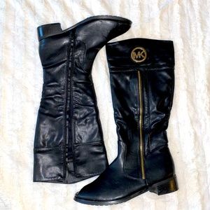 Black Michael Kors Leather Boots